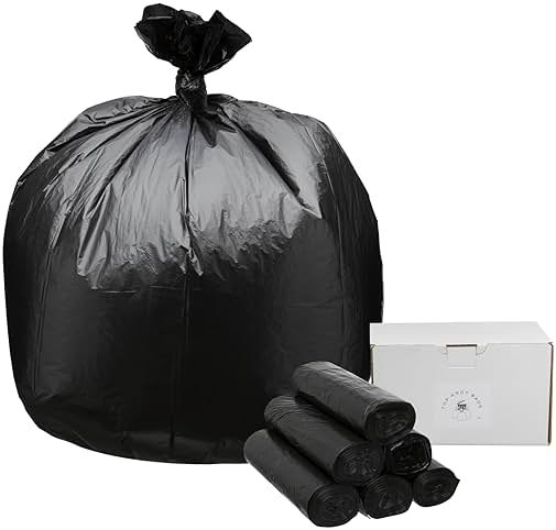 Top Knot Bags 45 Gallon Garbage Trash Bag 40X48" Black 150 Count Can Liner Bulk 40 Gallon 41 Gallon 42 Gallon 44 Gallon Made in USA - Product Image