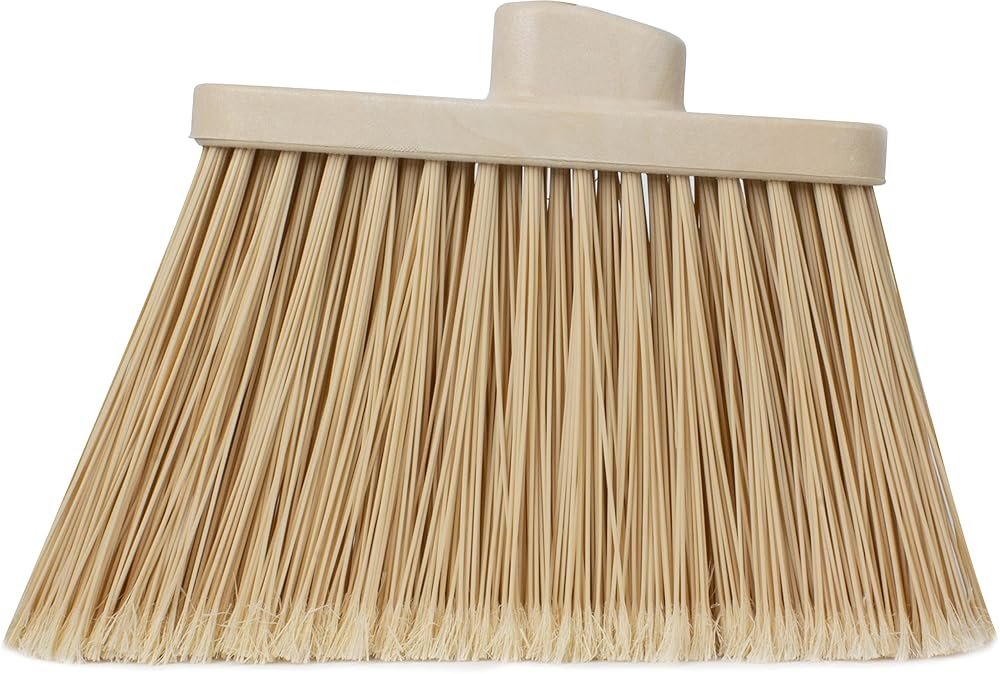 SPARTA Plastic Broom Head, Angled, Flagged for Small Debris Indoor, Outdoor, Home, Restaurant, Lobby, Office, 12 Inches, Tan - Product Image
