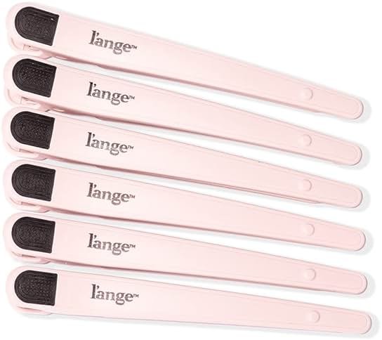 L'ANGE HAIR Rubber Sectioning Hair Clips | Narrow-Tipped Design | For Parting & Sectioning Hair | Easy Grip Handles | Professional Styling Results | 6-Pack (Blush) - Product Image