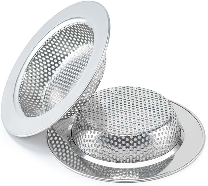 Honmein 2 Pcs Sink Strainer for Most Kitchen Sink Drain Basket, Upgraded Double-Layer Safe Design Kitchen Sink Strainer (Outer Diameter 4.5 Inch) - Product Image
