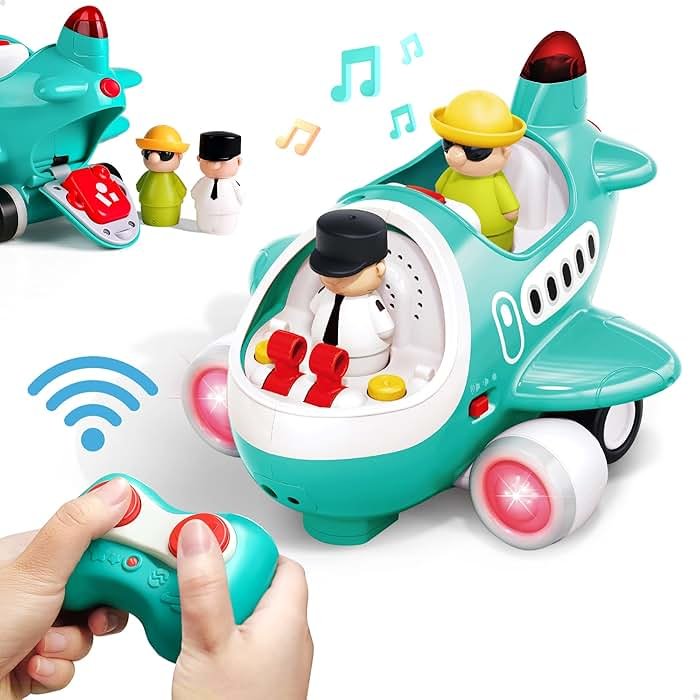 iPlay, iLearn Baby Airplane Toys, Cool Remote Control Plane Toy for Toddlers 2-3, Infant Musical RC Helicopter W/Light Sound, Birthday Gifts for 18 24 Month 2 3 4 Year Old Boy Girl Kids Children - Product Image