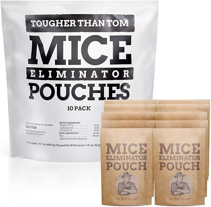 10 Pack All-Natural Mice Repellent Pouches – Harmless Peppermint Essential Oil Mouse Deterrent - Keep Mice Out of Your Home and Your Family Safe - by Tougher Than Tom - Product Image