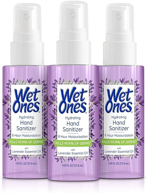 Wet Ones Hydrating Hand Sanitizer Spray Mist | Lavender-Scented Spray Hand Sanitizer Travel Size, 1.95oz (3 Pack) - Product Image