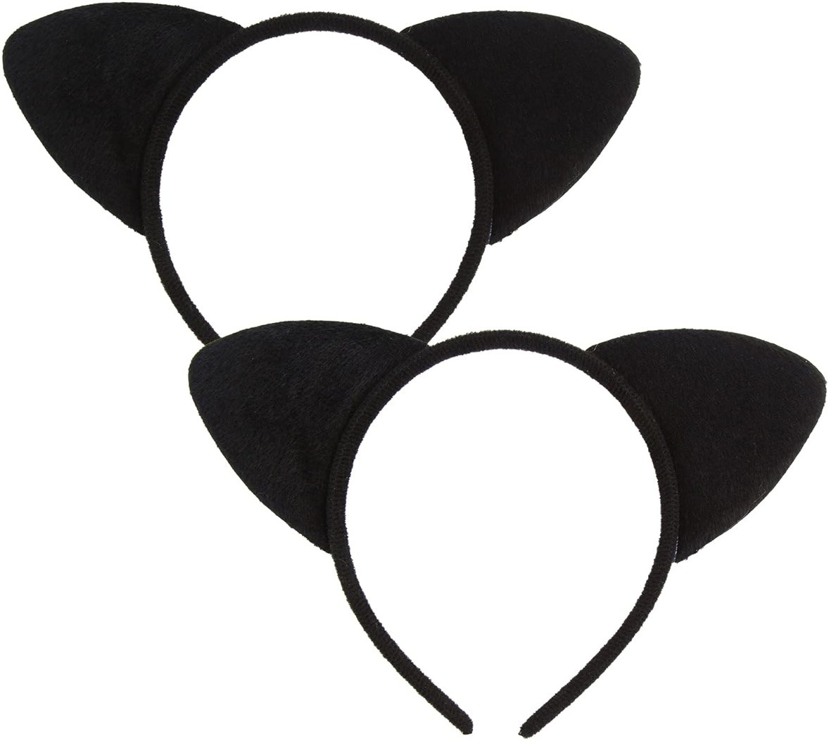SULOLI 2Pcs Cat Ears Headband,Black Cat Ears Costume for Women Girls Halloween Xmas Hair Accessories Party Wearing - Product Image
