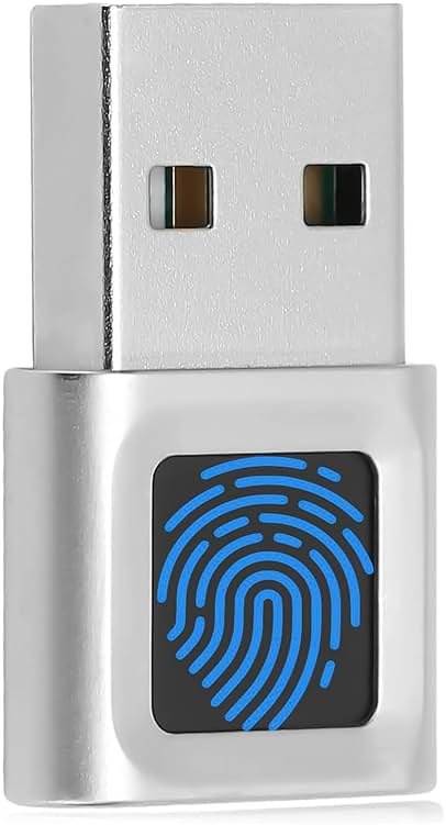 USB Fingerprint Reader Mini Fingerprint Scanner PC Dongle Windows Hello Fingerprint Reader for PC Laptop 360 Degree Touch Speedy Matching Biometric Portable USB Fingerprint Logger for Windows 10/11 - Product Image