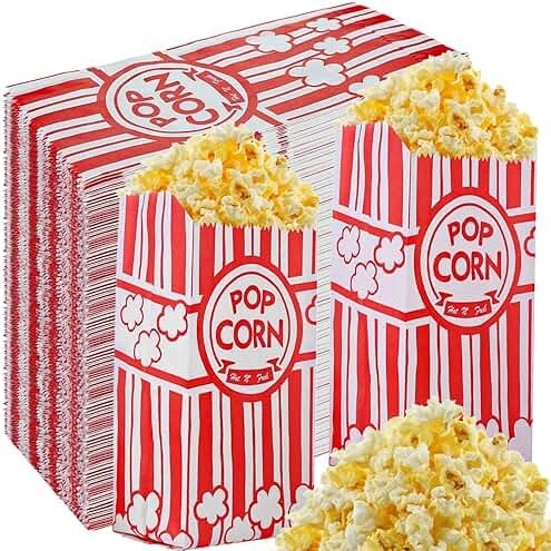 500 Pieces Paper Popcorn Bags 1 oz Small Pop Corner Bags Individual Servings for Popcorn Machine Christmas Party Disposable Pop Corn Storage Bag Bulk - Product Image