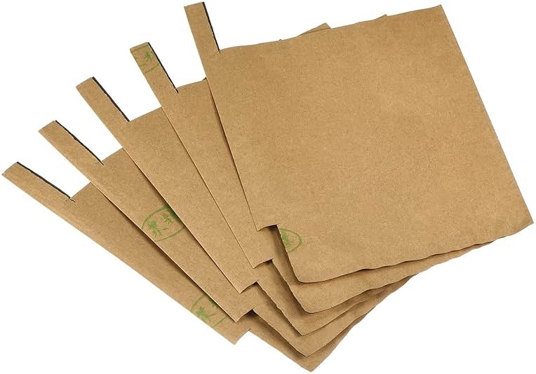 MECCANIXITY Fruit Protection Bags 18x15cm Paper Fruit Cover Bags for Fruit Flower Protecting Yellow/Black Pack of 100 - Product Image