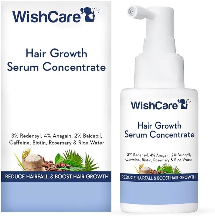 WishCare Hair Growth Serum Concentrate - Rosemary, 3% Redensyl, 4% Anagain, 2% Baicapil, Caffeine, Biotin, Plant Keratin & Rice Water - Product Image