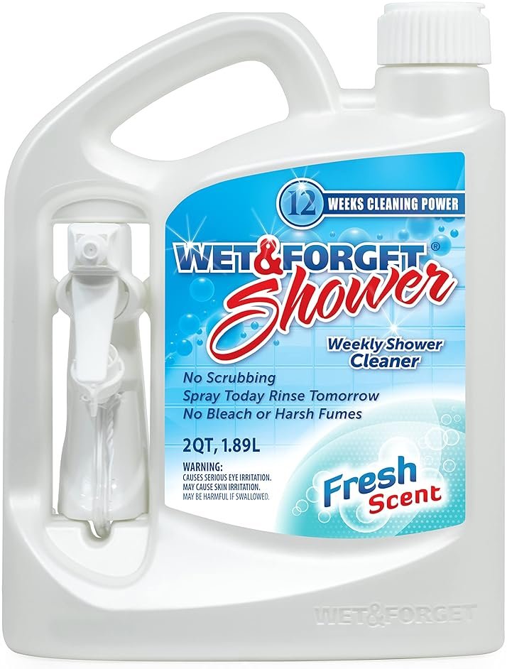 Wet & Forget Shower Cleaner Spray Multi-Surface Weekly Application Requires No Scrubbing, Bleach-Free Formula, Ready to Use, Fresh Scent, 3 Months of Cleaning, 64 Fluid Ounces, 1 Pack - Product Image