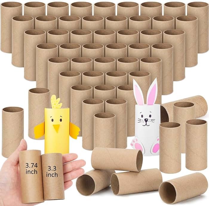 Henoyso 100 Packs Cardboard Tubes for Crafts, Thick Toilet Paper Rolls Empty for Kids Classroom Projects End of School Year Crafts Mother's Day DIY Gift Supplies (1.57 x 3.74 Inch,Brown) - Product Image