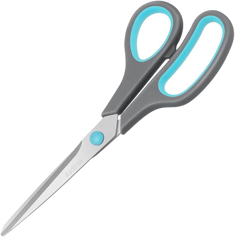 Asdirne 8.5" Scissors, Stainless Steel Blades, Soft Grip Handle, Suitable for Households,Offices and Schools, All Purpose, Blue/Grey - Product Image