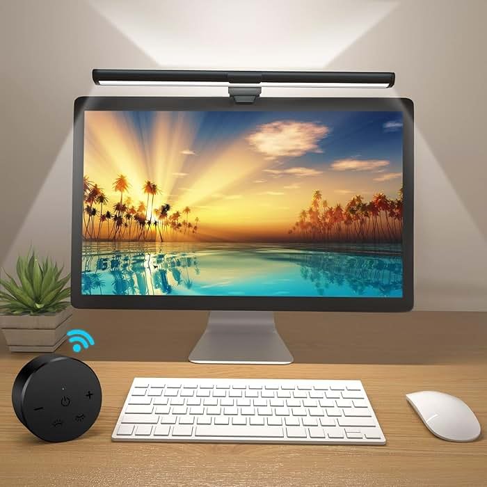 OOWOLF Monitor Light Bar with Remote, Ra95 Computer Monitor Lamp for Eye Caring, USB Reading Lamp Task Lamp, Dimmable Light Bar with Backlight, No Glare Space Saving Home Office 16.14" 1-Pack - Product Image