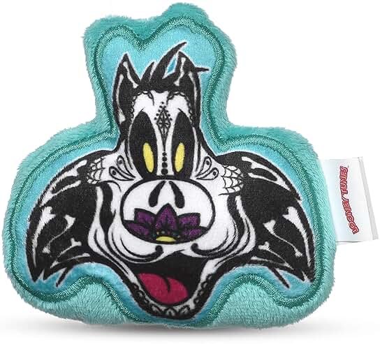 Looney Tunes Sylvester Day of The Dead Plush Toy, Small Dog Toy, Flattie Squeaker, Officially Licensed Halloween Dog Chew Toy, 4 Inch - Product Image