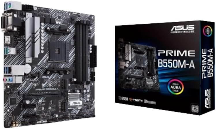ASUS Prime B550M-A WiFi II AMD Micro ATX Motherboard with PCIe 4.0, WiFi 6, ECC Memory, HDMI 2.1, RGB Header - Product Image