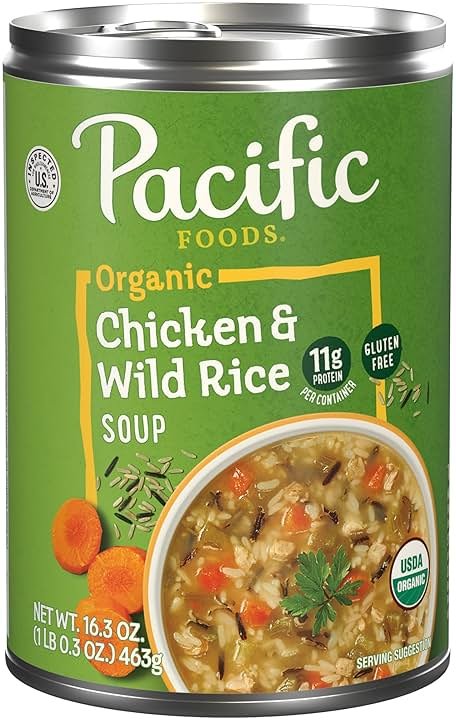 Pacific Foods Organic Chicken and Wild Rice Soup, 16.3 oz Can - Product Image