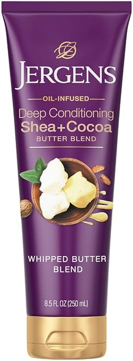 Jergens Shea and Cocoa Whipped Body Butter Lotion, Tone Enriching Hand And Body Lotion for Dry Skin, with Vitamins B3 & E, 8.5 Oz - Product Image