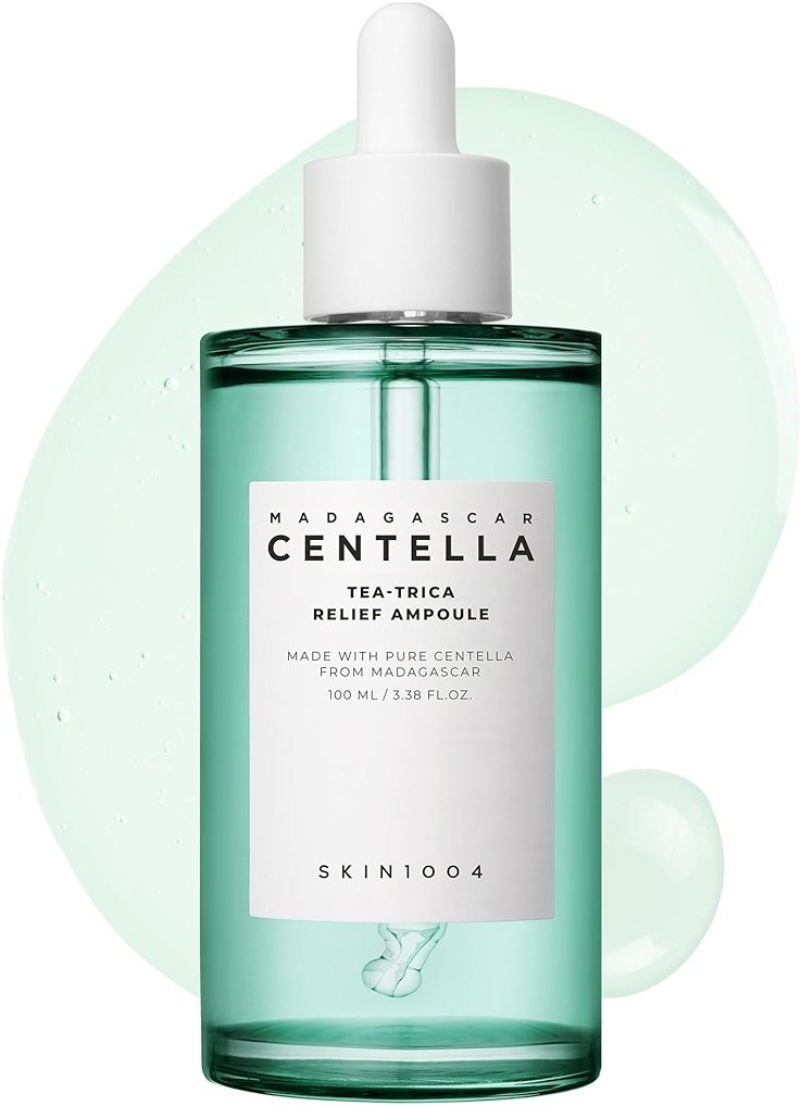 SKIN1004 Tea-Trica Relief Ampoule, 3.38 fl.oz,100ml, Korean Face Serum with Cica & Tea Tree, Facial Serum with Madagascar Centella, Hydrating & Calming Ampoule for Soothing Effect, Korean Skin Care - Product Image