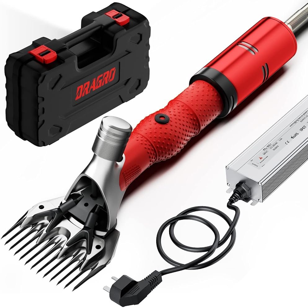 Dragro 1000W Electric Sheep Shears, Professional Sheep Clippers, Animal Grooming Clippers for Horse Alpacas Goats, Farm Livestock Shearing Machine-Grooming Kit Animal Hair Cutting - Product Image