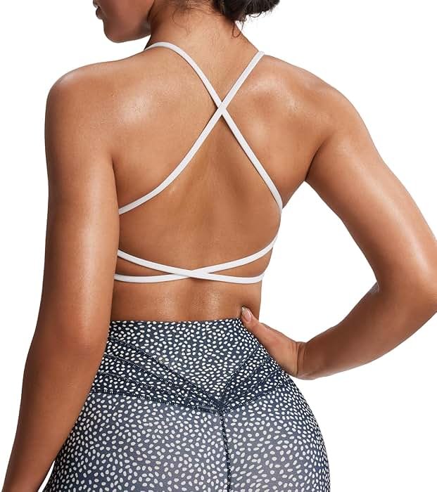 Aoxjox Women's Workout Sports Bras Fitness Trinity Ivy Low Impact Bra Yoga Crop Tank - Product Image