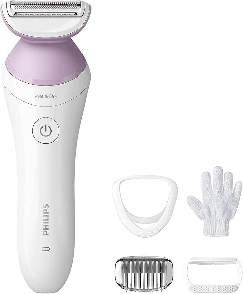 Philips Beauty Lady Electric Shaver Series 6000, Cordless with 4 Accessories, BRL136/00, White - Product Image