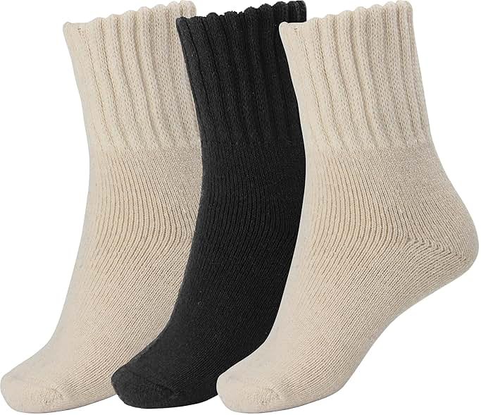 BomKinta Boot Socks for Women Winter Solid Thick Warm Socks Cozy Crew Socks Christmas Gift - Product Image