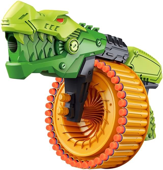 Toy Gun Toy Foam Blasters with 120 Foam Bullets, 40-Dart Rotating Drum, Foam Dart Gun Shooting Game for Indoor Outdoor Activity, Dinosaur Toys Birthday Xmas Gifts for Kids, Teens, Adults 6+ - Product Image