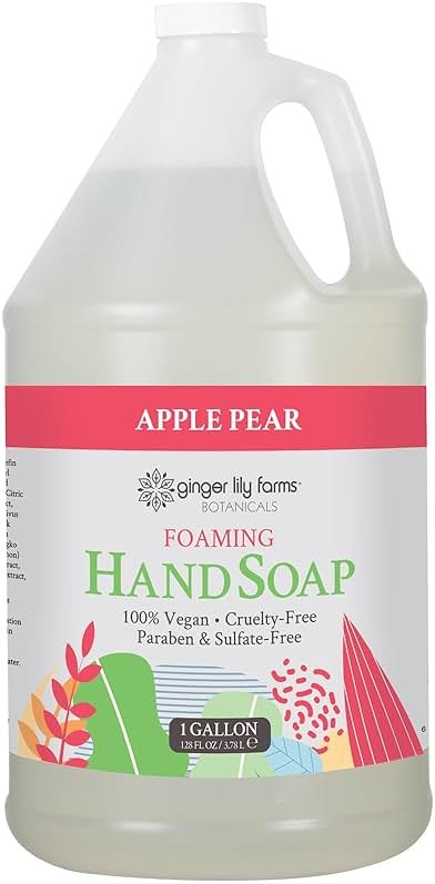 Ginger Lily Farms Botanicals All-Purpose Foaming Hand Soap Refill, 100% Vegan & Cruelty-Free, Apple Pear Scent, 1 Gallon (128 fl oz) - Product Image