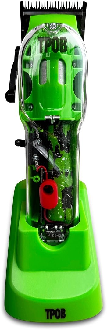 TPOB Slime 2 Barber Hair Clippers for Men 6800 RPM with Matte Green Case and X Fade Blade - Product Image