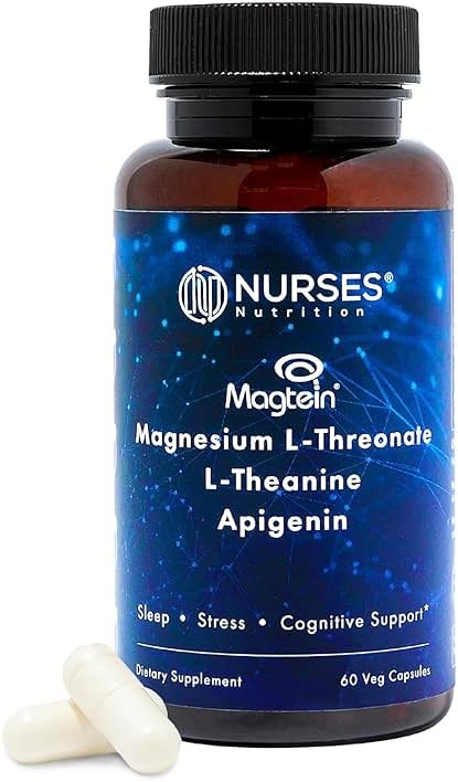 Clinically Studied – Premium High Absorption Magnesium Sleep Supplement – Magnesium L-Threonate L-Theanine Apigenin – Sleep & Stress Support – Third Party Tested – Made in USA – Gluten Free - Product Image