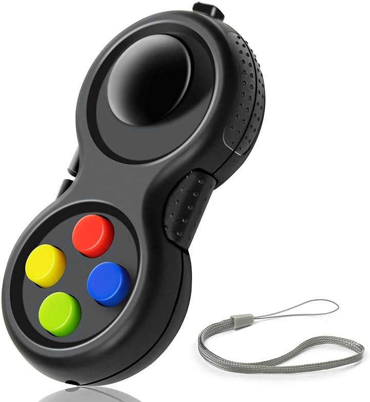 WTYCD Original Fidget Toy Game, Rubberized Classical Controller Fidget Concentration Toy with 8-Fidget Functions and Lanyard - Excellent for Relieving Stress and Anxiety - Product Image