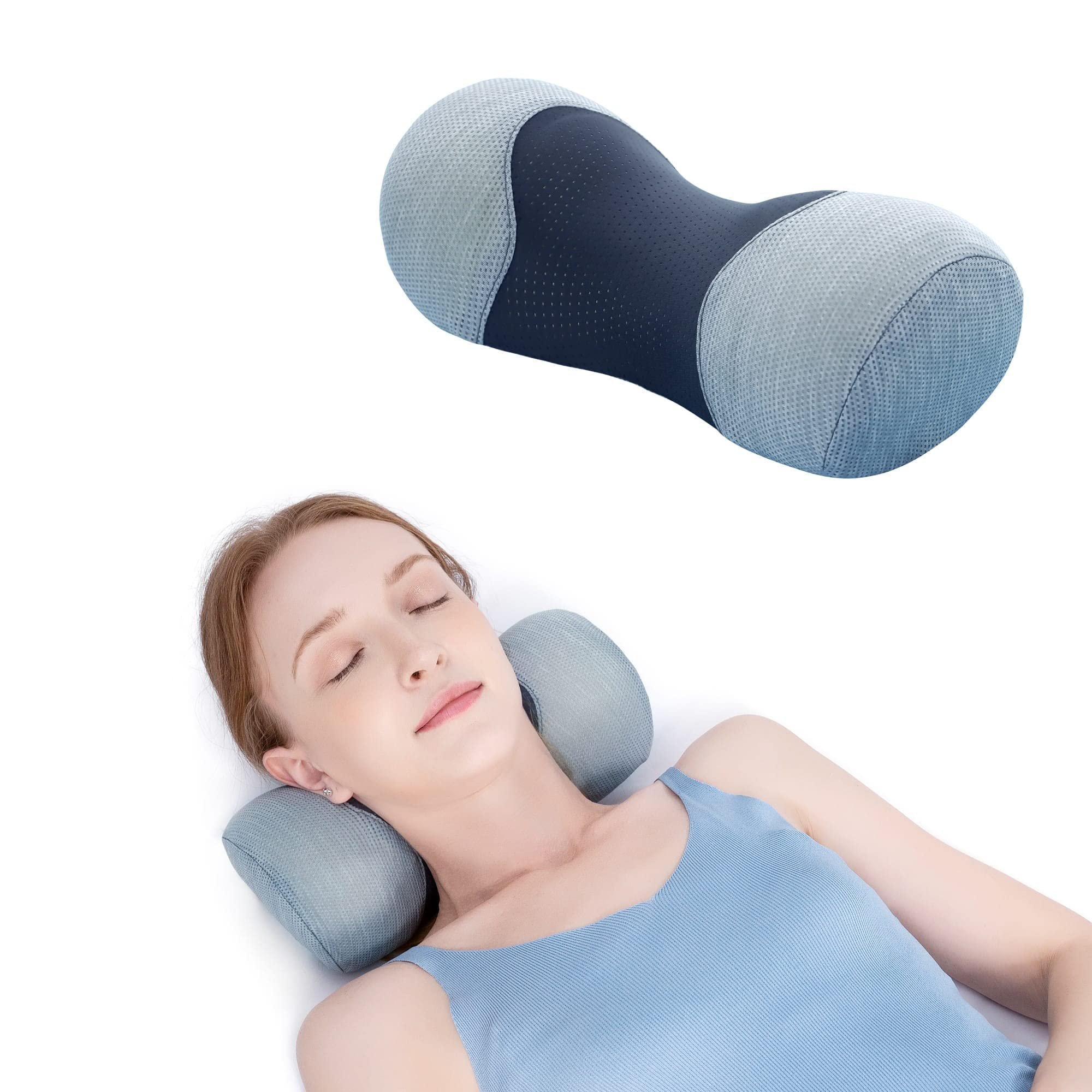 Bespilow Small Neck Roll Pillow,Say Goodbye to Neck Pain, Cervical Memory Foam Pillow for Tension Muscle Relief, Contour Support, Shoulder Pain Relaxer with Breathable Pillowcase, Odorless - Product Image