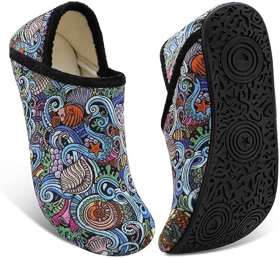 Fires Womens Mens Slippers with Rubber Sole Soft-Lightweight House Slipper Socks Around House Shoes Non Slip Indoor/Outdoor - Product Image