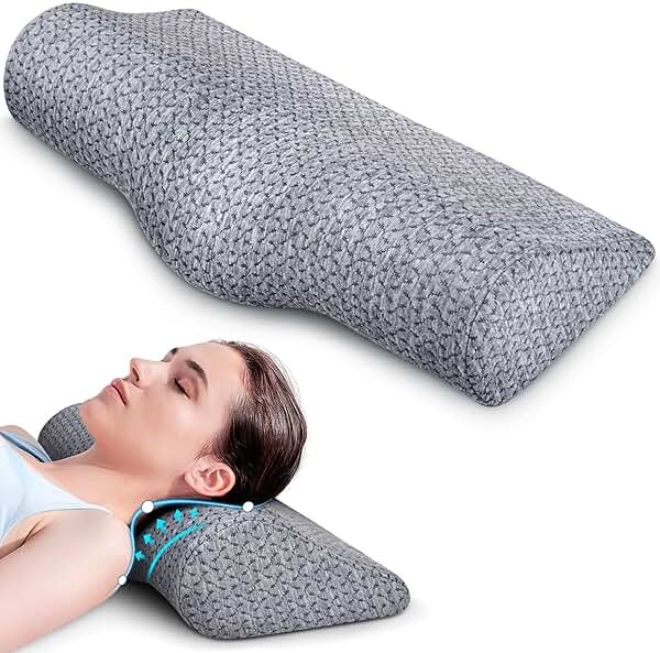 Demelon Cervical Neck Pillows for Pain Relief Sleeping, High-Density Memory Foam Pillow Neck for Bolster Support and Shoulder Relaxer, Decompression Devices Orthopedic Roll Pillow for Bed Office - Product Image