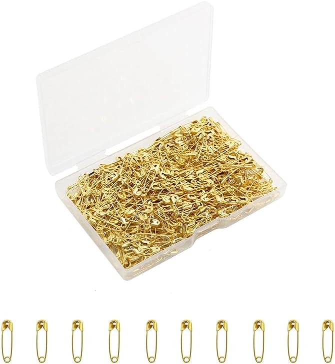 Gold Safety Pins,Small Safety Pins for Clothes,19mm Metal Mini Saftey Pin for Tag Art Crafting Sewing Jewelry Making (120Pcs/Box) - Product Image