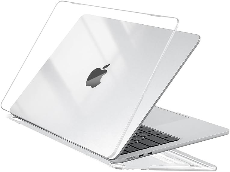 EooCoo Case Compatible with MacBook Air 13 inch M5 2026-2022 M4 M3 M2 A3449 A3240 A3113 A2681, Crystal Hard Shell Scratch Resistant Protective Cover for Mac Air 13.6 inch, Clear - Product Image