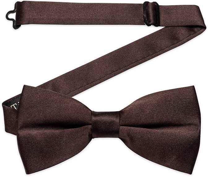 YourTies Bow Ties for Men Pretied Bowties Solid Color Satin Bow Tie Formal Business Tuxedo Wedding Party Prom - Product Image
