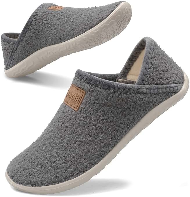 Spesoul Fuzzy House Slippers for Women Men Indoor Closed Back Lightweight Cozy Faux Furry Lining Barefoot House Shoes Slipper Socks for Bedroom Home Office Yoga Outdoor Walking Shoes - Product Image