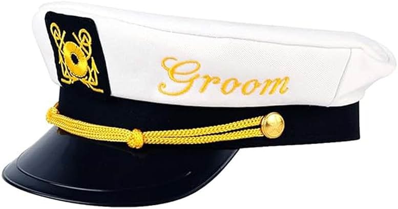 Brosash Bachelor Party Captain's Hat - Groom to Be Nautical Bachelor Hat | Funny Accessory Boats n' Hoes Bridal Shower - Product Image