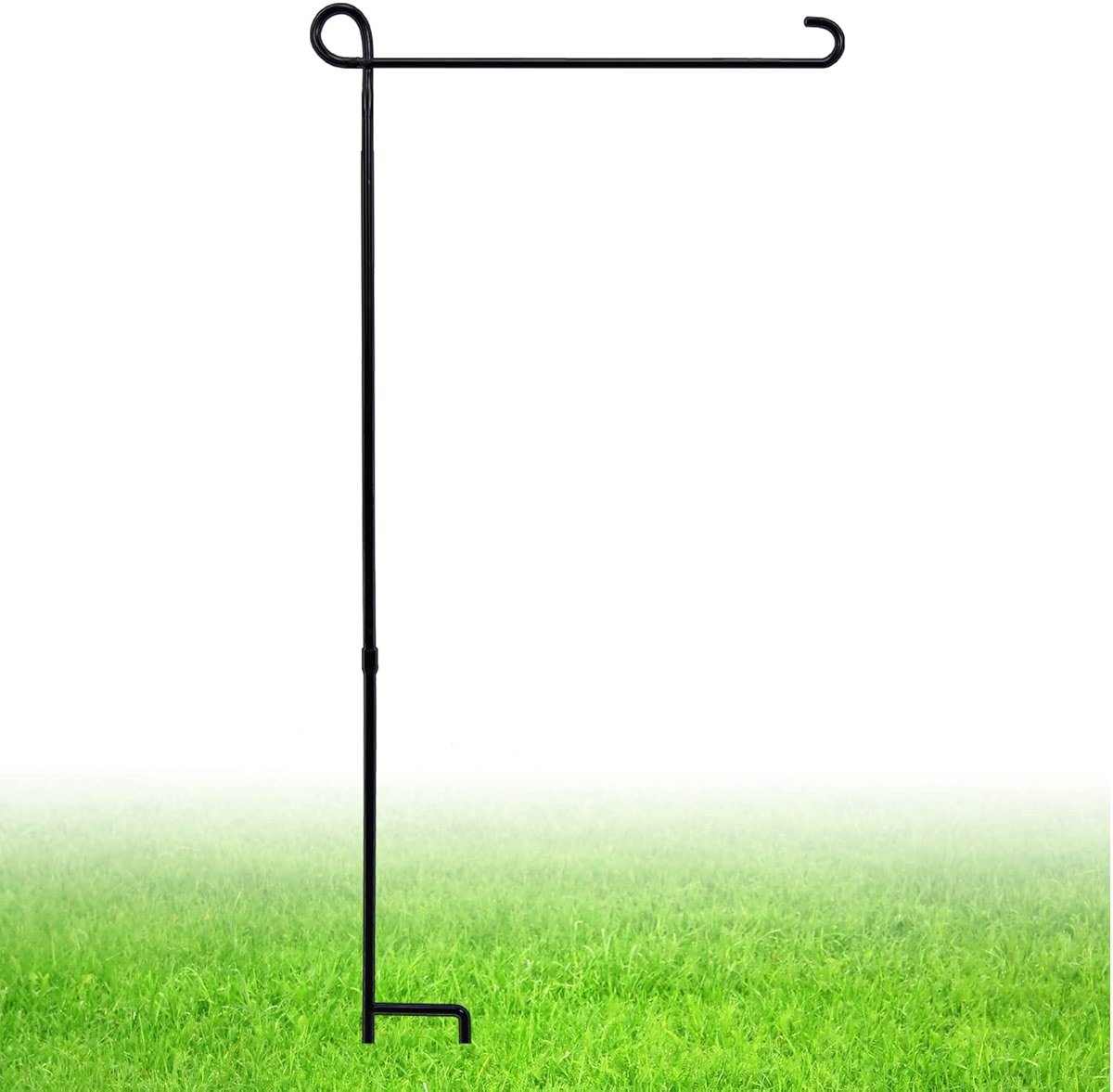 ESTTOP Garden Flag Stand, Thickened Pole Sturdy Straight Premium Metal Yard Flag Holder Weather-Proof Flagpole Seasonal Garden Flag, Christmas Garden Flag, Outdoor Decor Decoration - Product Image