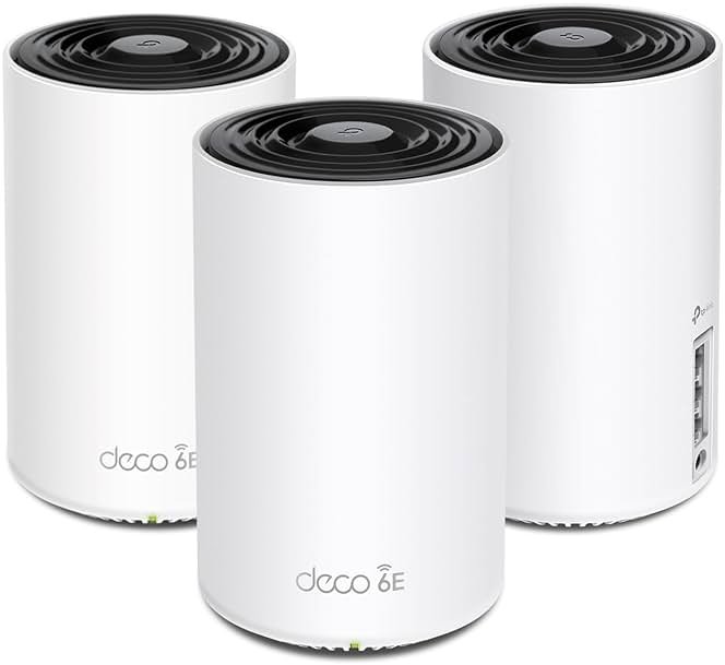 TP-Link Deco XE75 AXE5400 Tri-Band WiFi 6E System - Wi-Fi up to 7200 Sq.Ft, Engadget Rated Best for Most People, Replaces WiFi Router and Extender, AI-Driven New 6GHz Band, 3-Pack - Product Image