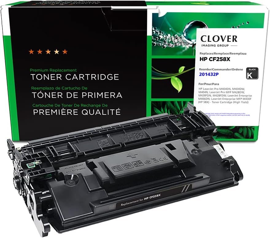 Clover Remanufactured High Yield Toner Cartridge Replacement for HP CF258X (HP 58X) | Black - Product Image