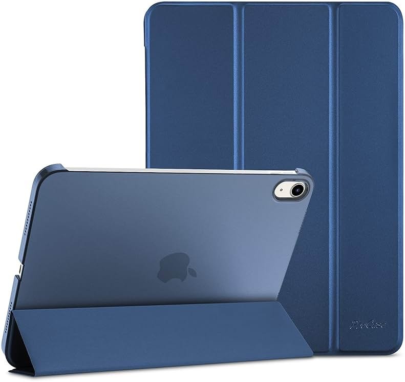 ProCase for iPad (A16) 11th Generation 11 Inch 2025/ iPad 10th Generation 10.9 Inch 2022 Case, Slim Smart Cover with Translucent Hard Shell Back, Supports Touch ID, Auto Wake/Sleep -Navy | A16 - Product Image