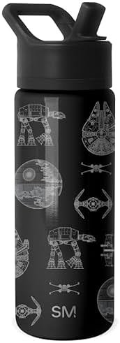 Simple Modern Star Wars Kids Water Bottle with Straw Lid | 18oz Insulated Stainless Steel Kids Tumbler & Spill Proof Toddler Cup for School, Girls, Boys | Summit | Vehicle Schematics - Product Image