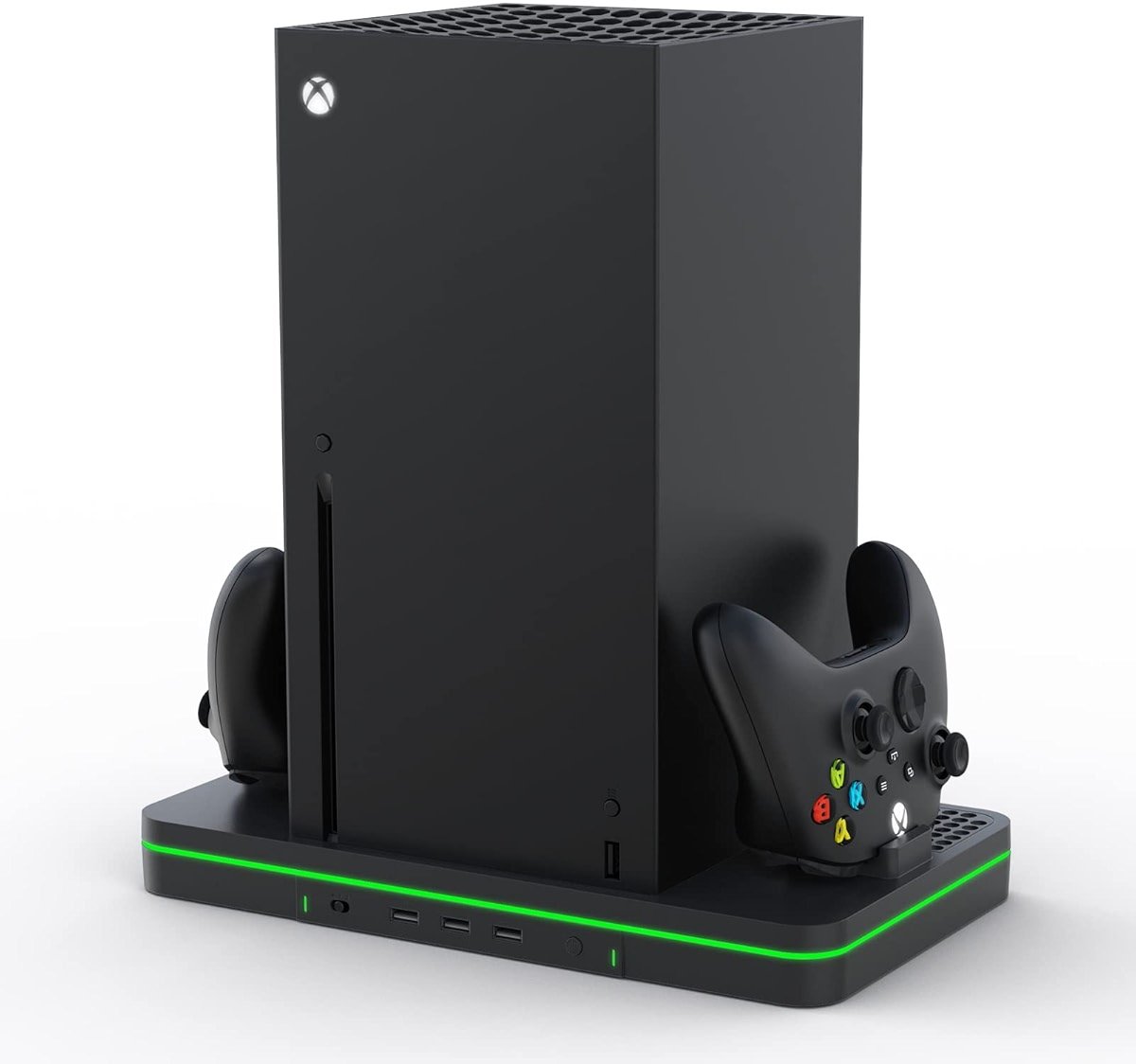 Charging Stand with Cooling Fan, CODOGOY Vertical Stand Compatible with Xbox Series X/S Console and Controller, Vertical Dual Controller Charger Station Dock Accessories with 3 USB Ports,Black - Product Image
