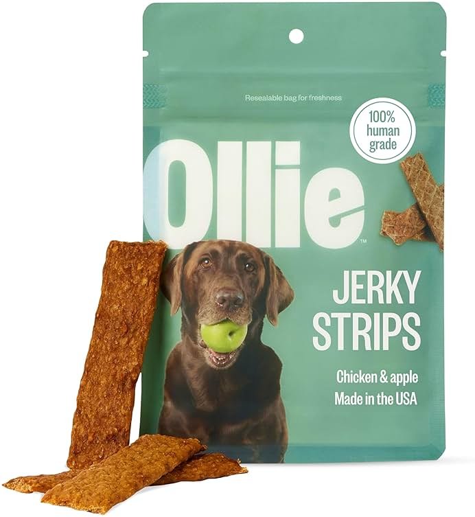Ollie Chicken and Apple Jerky Dog Treats, 5 oz Pack of 1, All Natural, Healthy Snacks, Made with Real Meat, Human Grade, for Dogs - Product Image