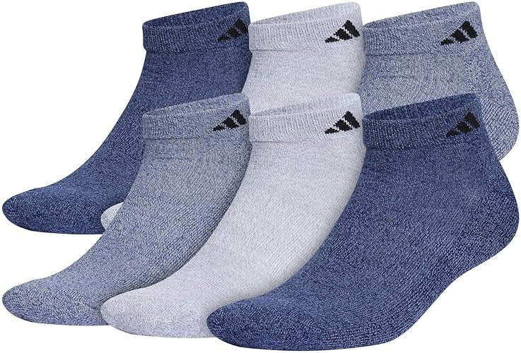 adidas Men's Athletic Cushioned Low Cut Ankle Socks (6 Pairs) Durable & Comfortable - Product Image