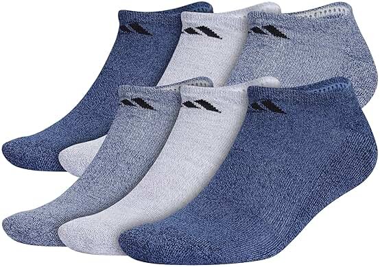 adidas Men's Athletic Cushioned No Show Socks (6 Pairs) Durable & Comfortable - Product Image