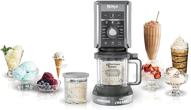 Ninja CREAMi Deluxe Ice Cream Maker | 11-in-1 Create Frozen Desserts, Sorbet, Milkshakes, Yogurt & More | Includes 2 Dishwasher Safe XL 24 Oz. Tubs with storage lids | Silver | NC501 - Product Image
