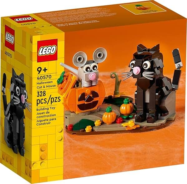 LEGO Halloween Cat & Mouse 40570 Building Kit, Whimsical Halloween Dtecor with Adorable Cat, Mouse, and Pumpkin Toys, Halloween Toy - Product Image