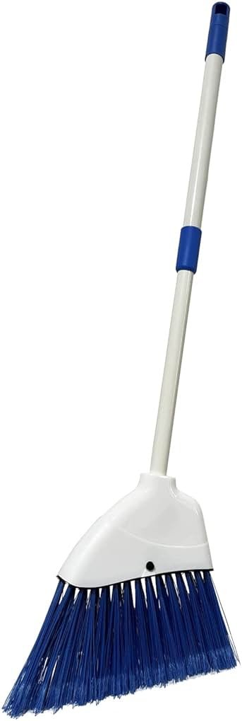 Xifando Kids Broom-Housekeeping Cleaning Tool for Kids Pretend Playing,Retractable Small Broom for Littler Helper(White+Blue) - Product Image